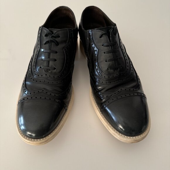 Dolce and Gabbana Black Brogue Leather Milano Oxfords, Size 10 main image 10